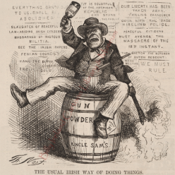 Drunken Irish sitting on top of a gunpowder barrel