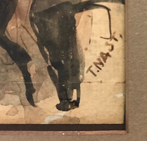 Close up of Thomas Nast printed signature